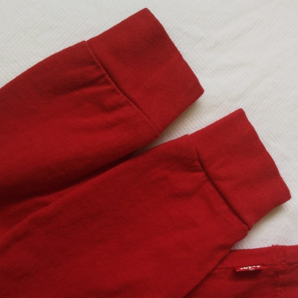 levi's red logo long sleeve shirt 9 months unisex baby - Picture 4 of 5